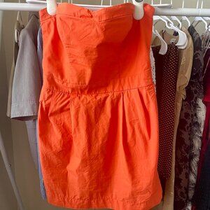 Abercrombie & Fitch Orange Strapless Summer Dress with pockets!